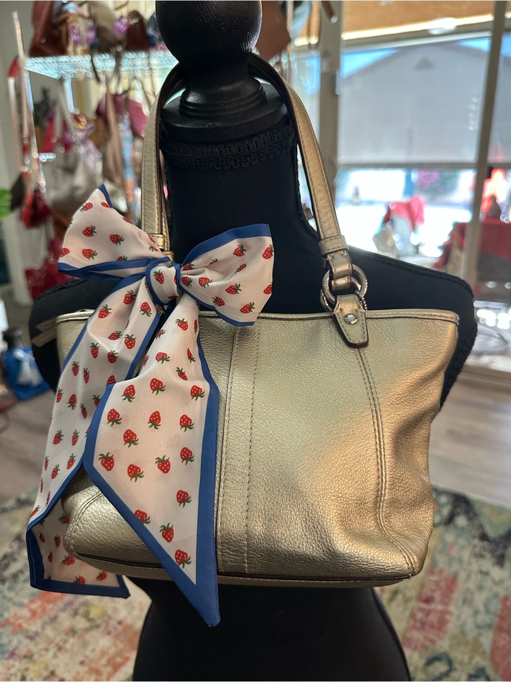 Coach Leah  Metallic Gold Mini Tote